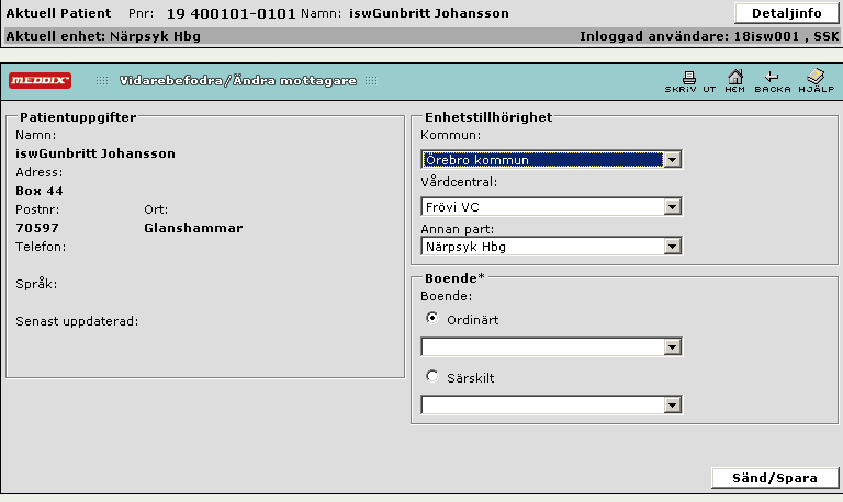 5. Ett meddelande ska alltid kvitteras eller vidarebefordras om det kommit till fel psykiatrisk mottagning. 5 6 Vidarebefordra / Ändra mottagare 6.