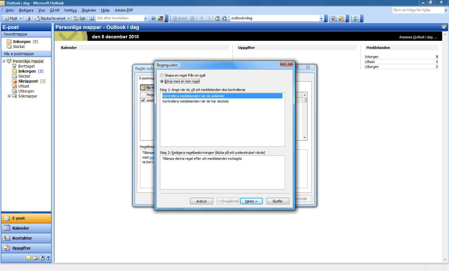 10. Arbetssteg med Outlook 10.
