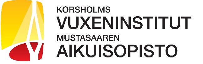 Verksamhetsberättelse och bokslut 2014 K o r s h o l m s k o m m u n I V u x e n i n s t i t u t e t I S k o l v ä g e n 1 I 6 5 6 1 0 K o r s h o l m M u s t a s a a r e n k u n t a I A i k u i s o