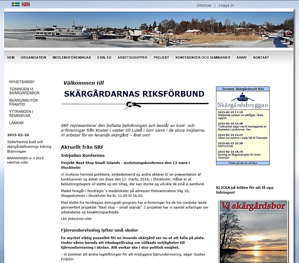 Hemsidan På SRF:s hemsida finns förbundets arkiv med remisser, skrivelser, projekt och
