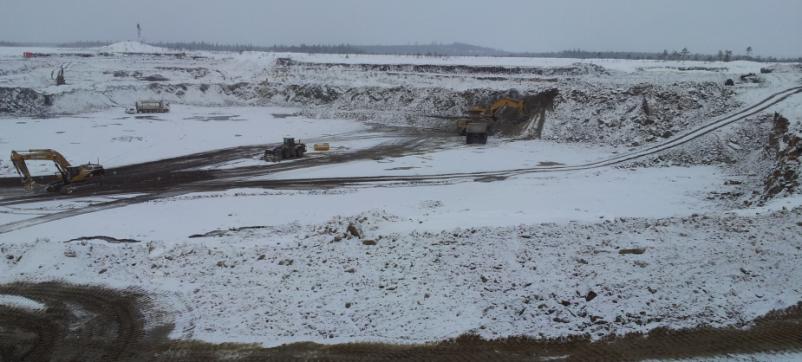 Mars 2012 Slutet år -2 Torv Morän Yttre kant dagbrott Befintlig Berggrund väg Höjdlinjer 1 m Slutet år -1