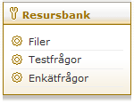 Sida 77/163 Resursbank I Resursbanken lagras alla resurser som används i, är skapade i eller är uppladdade till aktiviteten.