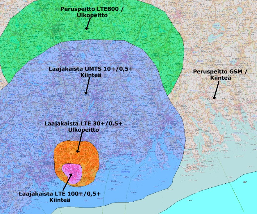 3. TILLGÅNG TILL OCH ÄNDRINGAR I MOBILNÄTET 2/6 karta En kartfil måste innehålla alla separata täckningsområden för mobilnätet som