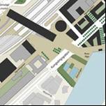 Skalan på det illustrerade stationstorget är stor, mycket stor. Det har sagts att ett torg som mest ska vara 40-60 meter tvärs över, det är i ett rum av den storleken vi ser och möter andra människor.