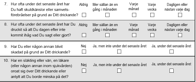 Tecken på ev beroende Dvs: Kontrollförlust Bruket tar över som central aktivitet Abstinensproblem och återställare 13 Tecken på ev missbruk/skadligt bruk Dvs: Skuldkänslor (psykologiskt problem)