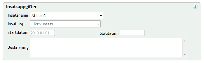 När du valt samverkansorganisation visas uppgifter om organisationens Samverkansform, Medlemmar och Period. 5.3.