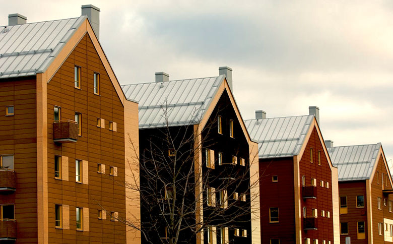 Figur 4 Kvarteret Inre Hamnen i Sundsvall, byggt med massivträteknik. (Svanthe Harström) 2.