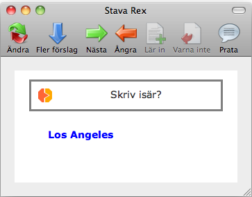 4. Skriv ihop och Skriv isär Stava Rex kan upptäcka många ord, som felaktigt har skrivits isär, t.ex. dess utom och omvänt, ord som felaktigt har skrivits ihop, t.ex. Losangeles.