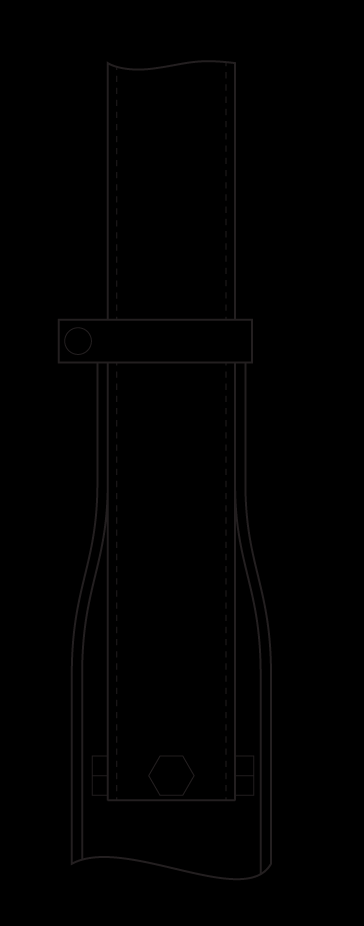 Figur 25 Sadelstolpe med avsmalnande rör Jämfört med de andra alternativen är slutmonteringen enklare vilket gör att cykeln kan transporteras från fabrik till slutkund med sadelröret avtaget vilket