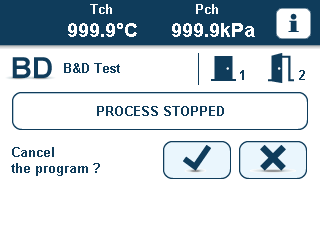 Meddelande på displayen Cykel klart: När ett program slutförts korrekt (felfri), finns ett meddelande Cykel klart.