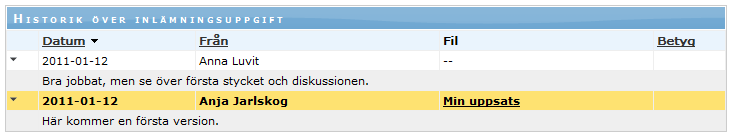 Om du har någon kommentar till din inlämning skriver du denna i kommentarsfältet. Klicka på Bläddra/Browse för att leta reda på filen du vill lämna in.