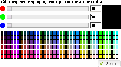 Redigering av Färger/Utseende Nästa steg är att välja färger, bakgrunder, typsnitt, teckenstorlek, knappar, logotyp med mera.