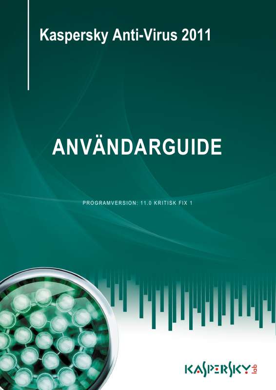 Detaljerade användarinstruktioner finns i bruksanvisningen Instruktionsbok KASPERSKY ANTI-VIRUS 11.0 Manual KASPERSKY ANTI-VIRUS 11.