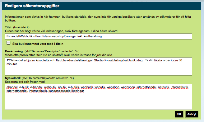 May 22, 2009 CHAPTER 8 MARKNADSFÖRING Att hamna högt upp på sökmotorer som tex Google anses vara en viktig ingrediens i en framgångsrik e-handel.