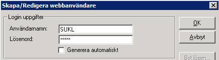 Skapa webbanvändare Det finns två sätt att skapa webbanvändare i Adela. Man kan skapa användarna manuellt en och en eller automatiskt för en hel enhet åt gången.