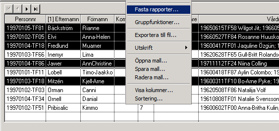 I urvalsträdet skriver du ut rapporter som rör t ex hela skolan, klasser etc.