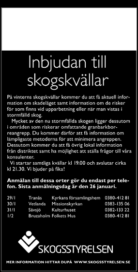 tidningsannonser I övriga annonser ska det ingå tre