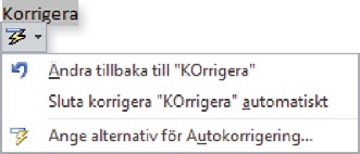 2 Hantera dokument automatisk grammatikkontroll Word upptäcker även grammatiska fel.