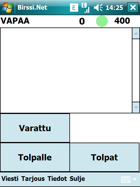 1. NÄR SKIFTET BÖRJAR / STARTA PROGRAMMET 1. Programlistan öppnas när man trycker på Start-ikonen 2. Starta Birssi.net genom att klick på dess ikon 3.