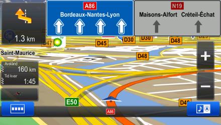 Ta till vänster i rondellen, 3:e utfarten. Åk ut på motorväg. Åk av från motorväg. Åk ombord på färja. Åk av färja. Närmar dig en waypoint. Närmar dig destinationen.