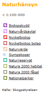 Naturvärdesobjektet ingår i Skogsstyrelsens inventeringar av skogens pärlor och gäller värdefull skogsmiljö. Sumpskogar är samlingsnamnet för all skogklädd våtmark (träd över 3 meter).