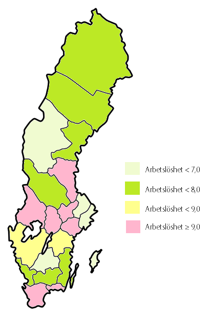 FÖRDJUPNINGSRUTA Regionalt jobbunderskott och regional arbetslöshet FIGUR 1: Arbetslöshet, 15 74 år, 2013 Matchningen på den svenska arbetsmarknaden fungerar allt sämre i bemärkelsen att det både