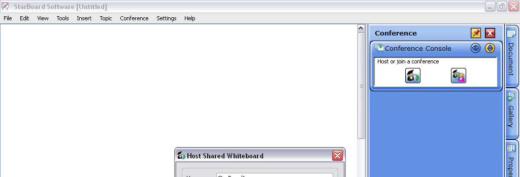 Konferens läge starta konferens StarBoard Konferens Styrbord Software erbjuder konferens-läge, som låter dig