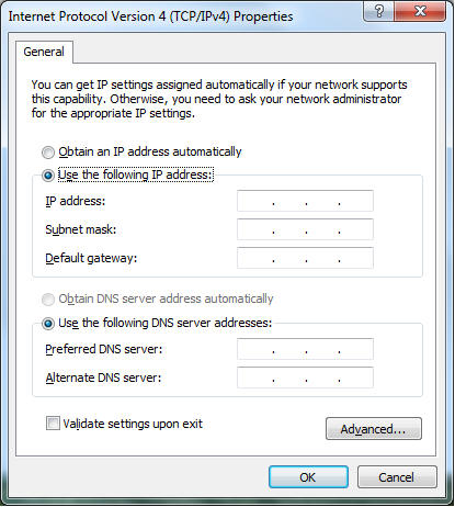 4. Klicka på IP-version 4 (TCP/IPv4) och klicka på egenskaper. 5. älj Använd följande IP-adress. 6.