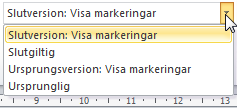 Spåra ändringar och jämföra dokument - Granska ändringar Spåra ändringar och jämföra dokument När du arbetar med dokument kan du granska redigeringar under arbetets gång.