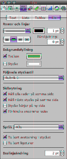 6 Du kan välja fler formateringsalternativ om du klickar på Mer i textgranskaren. Lägg till en bakgrundsfärg i ett tecken eller stycke.