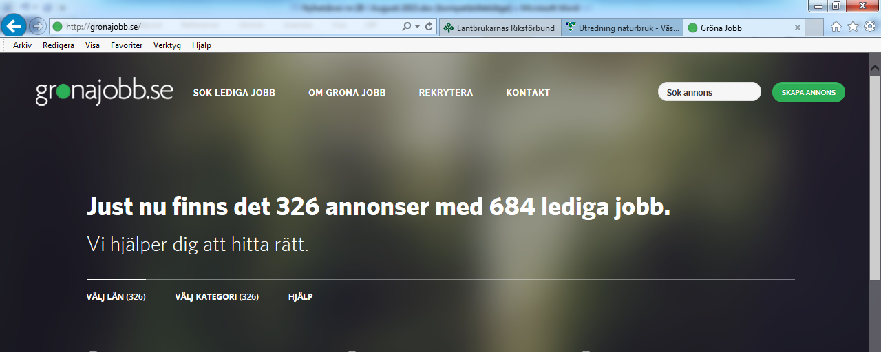 7 (14) Gröna Jobb Vi har i sommar lanserat den nya webplatsen som fungerar bra även i smartphones och på läsplattor. Reaktionerna har varit genomgående positiva.