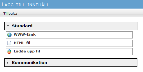 För mer information om hur du lägger till ord i ordlistan se avsnitt 10.6.3. 7.3. Studentpublicering Här kan kursdeltagarna publicera filer i navigationsträdet.