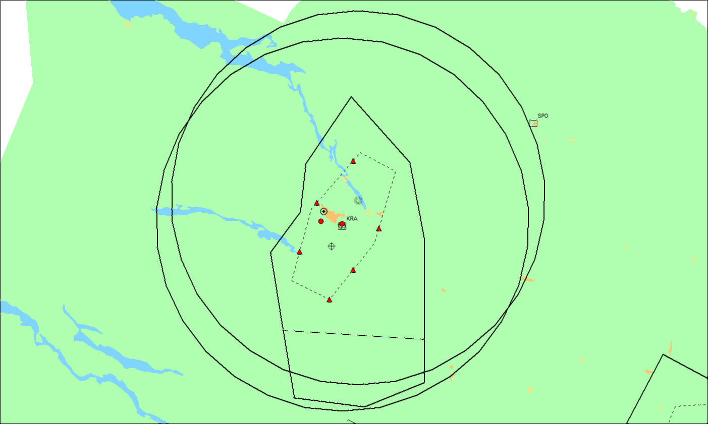 Figur 24. Karta visande cirkel med 55