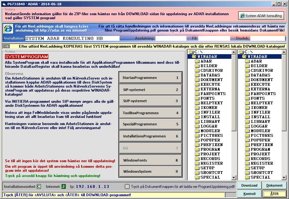 5. Uppdatering av SystemProgrammen!