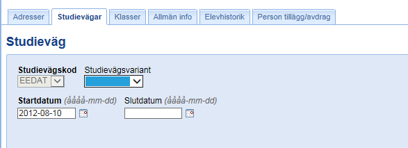 På rapporterna som skapas varje månad kan man även se studievägsvarianter i ex nedan är det studieväg IMIND med studievägsvariant ASB eller AST som är inlagt på eleverna och folkbokföringskommunen