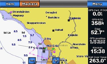 Ju högre procentvärde du anger, desto mer täcker satellitfotona land och vatten.