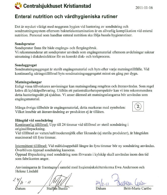 2012-01-03 Sida 61 (58) Bilaga 11 Enteral