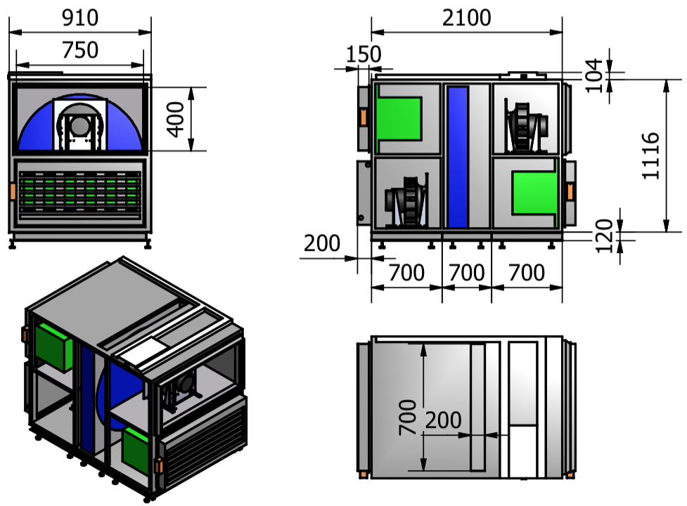 Kanaltryckfall SFP,5 SFP GreenMaster-@- 1,5 1,5 45 4 35 3 5 15 1 5 86,3% 85,1% 83,% 81,% 79,%,3,4,5,6,7 Luftflöde i m 3 /s 9% 85% 8% 75%