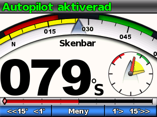 Använda autopiloten på segelbåt Ändring av fast vindvinkel Den fasta vindvinkeln kan ändras med funktionsknapparna på autopiloten när fast vindvinkel är aktiverad.