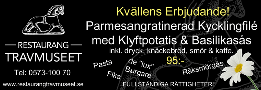 CHEFEN HAR ORDET Dagens Erbjudande Fläsknoisette med Bearnaise & Klyftpotatis Inkl Dryck, Knäckebröd, Smör & Kaffe Söndag / PRO-Dagen Pris :- Fullständiga Rättigheter TRAVBUFFÉ Två sorters Sill,