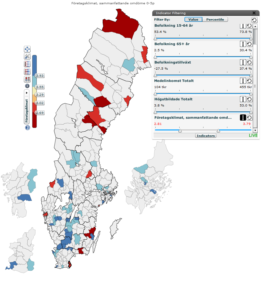 Innovativ Interaktiv visualisering för Webb Filtrering