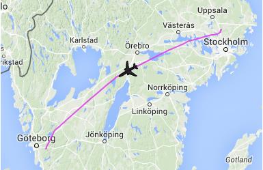 EN STANDARDFLYGNING MELLAN ARLANDA - LANDVETTER APR-MAJ 2015 Den mest vanliga bankombinationen (ungefär.