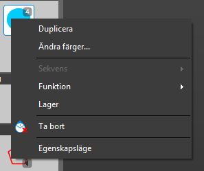 Genom att högerklicka på ett verktyg i Verktygslådan ser du olika inställningar som kan göras för just det verktyget. Duplicera: Skapa en exakt kopia av en markering i en verktygsuppsättning.