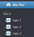 8.3. Sökområde Val av valv och val alla filer En sökning eller ett kategorival kommer att begränsas till det aktuella valvet om inte alla filer visas samtidigt.