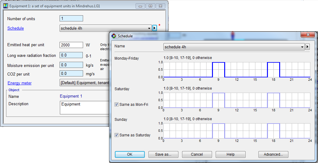 3.4.5 Simulering 5, Intern värmelast Den ursprungliga modellen ifrån simulering 1 användes med ett tillägg av internvärme i zon 1.