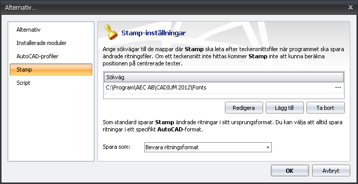 AutoCAD-profiler Välj alternativet AutoCAD-profiler för att hantera dessa profiler. Funktionen Sök skannar av skrivbordet och Startmenyn efter genvägar till acad.