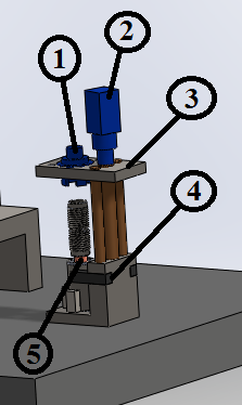 5.1.1 Första deloperationen Första deloperationen i Prototyp 1 är konstruerad så att en roterande komponent skruvar ner Rör A in i Rör B. Denna komponent placeras ovanför där Rör B spänns fast.
