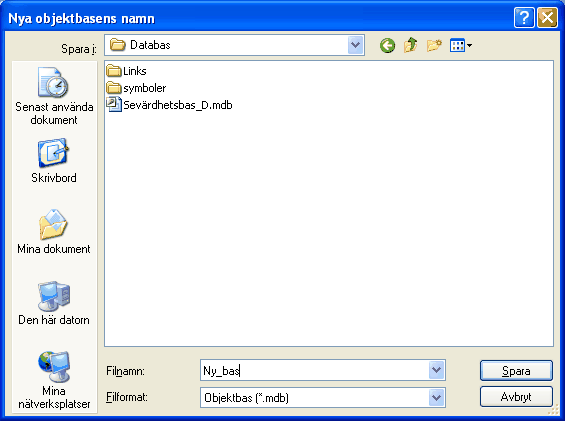 Om du skapat en fristående bas måste Kartex identifiera de kolumner som programmet måste ha för att kunna hantera basen på ett riktigt sätt. Se Översättning av tabeller.