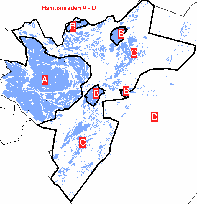 Bilaga 2 Hämtområden A. Värmdö fastland B. Svartsö, Möja, Runmarö, Sandhamn C.