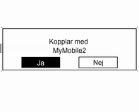 Infotainmentsystem 199 vanligt eftersom Bluetooth-anslutningen är aktiv utöver telefonens normala drift. När mobiltelefonen upptäcker telefonsystemet kan Bluetooth-koden matas in i mobiltelefonen.